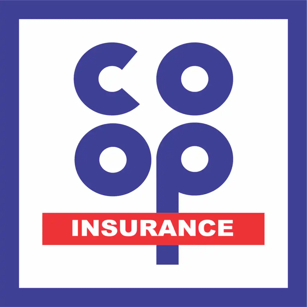 Co-op Insurance logo, UK insurance provider, corporate branding.