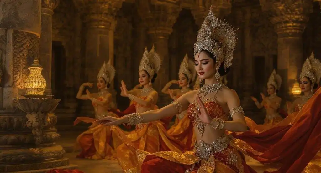 Traditional Cambodian dance performance in Phnom Penh’s historic temple.